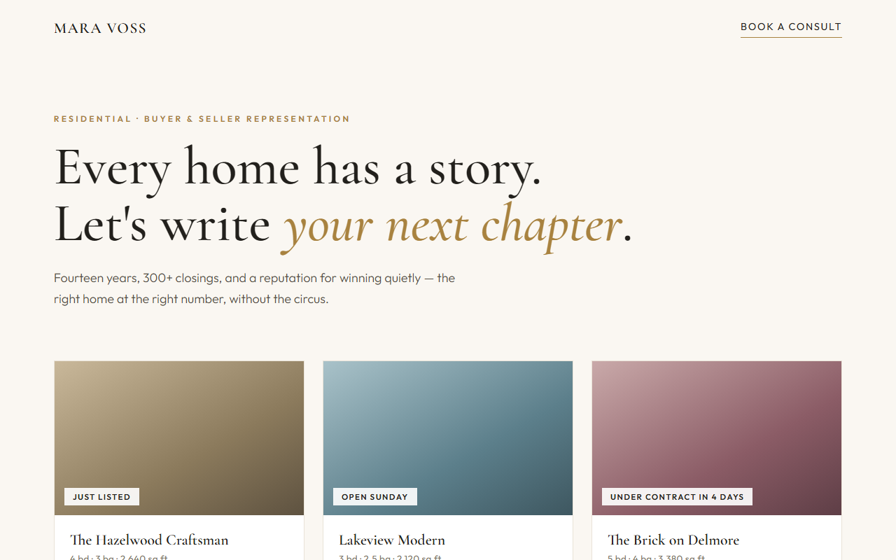 Mara Voss Realty design preview